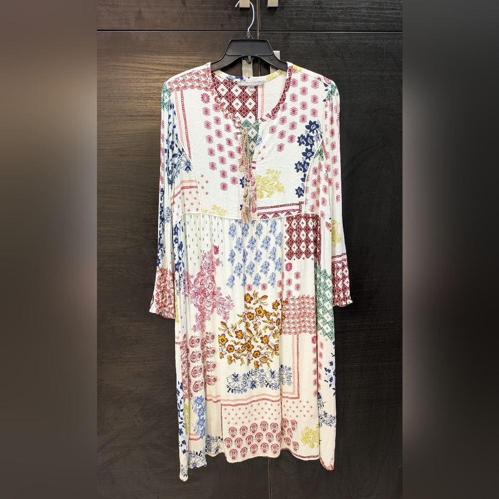 Daniel Rainn Multicolor Patchwork Long Sleeve Dre… - image 5